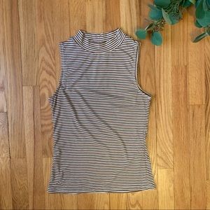 Mock Turtleneck Striped Tank